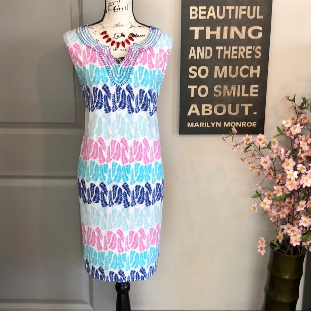 💕Coral Bay Tropical Leaf Print Summer Dress💕